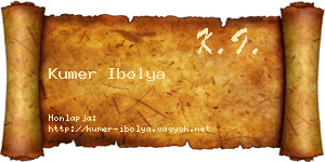 Kumer Ibolya névjegykártya